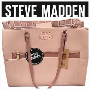 Steve Madden BLivonia Large Tote &  Logo Crossbody Bag- Blush